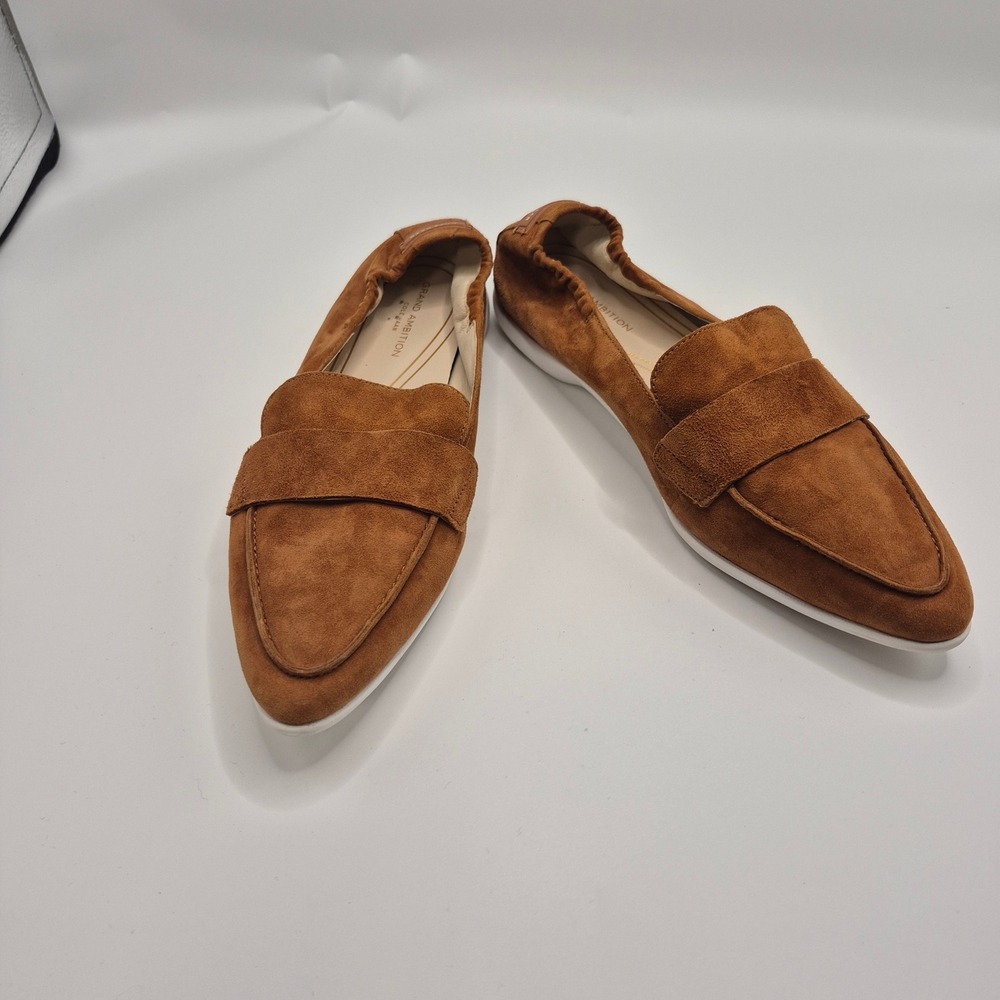 Cole Haan Grand Ambition Skimmer Flat British Tan Suede W21593 Womens 7B